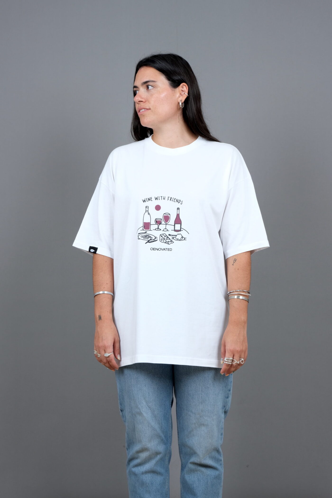 WINE WITH FRIENDS off-white T-shirt - Image 2