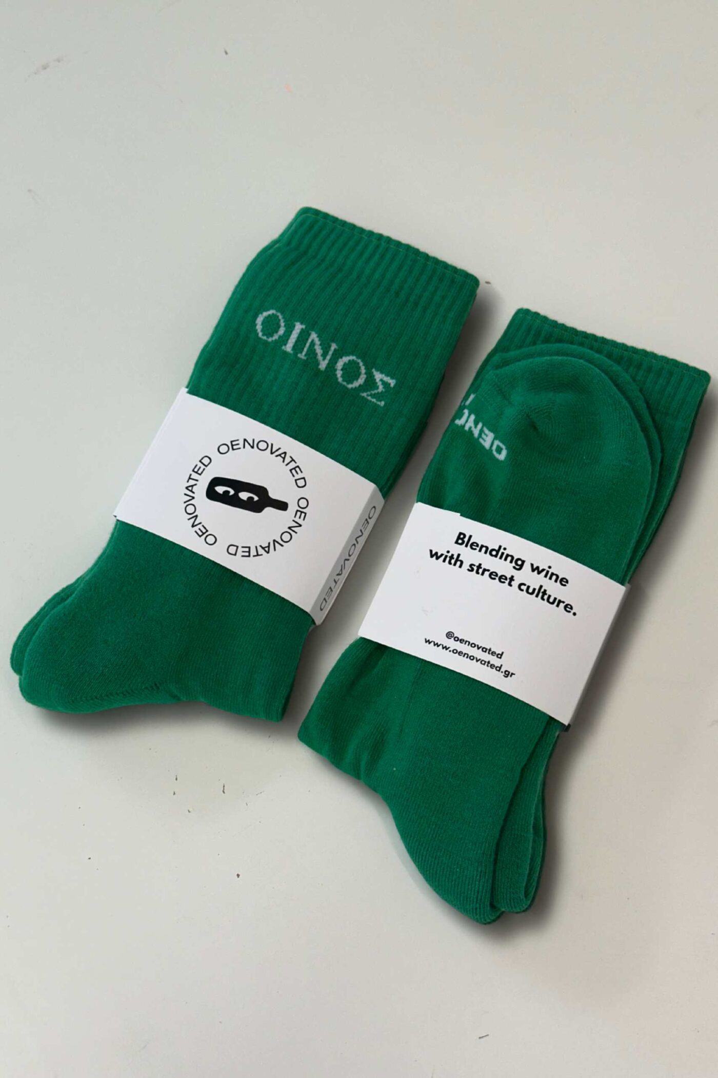 ''ΟΙΝΟΣ'' green socks - Image 3