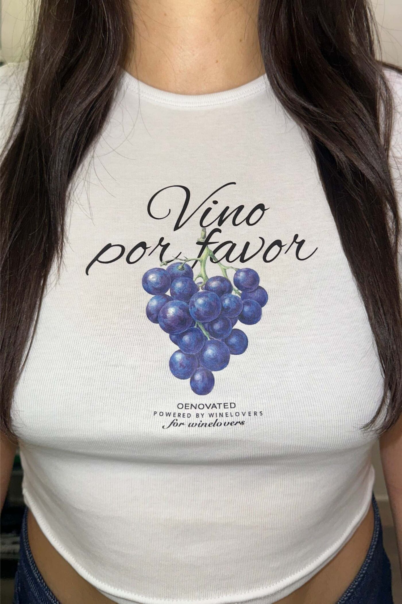 ''Vino Por Favor'' baby crop top