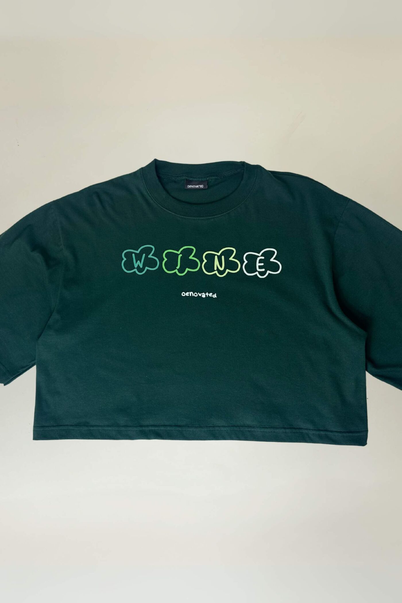 ''Wine flowers'' Pine green crop top - Image 2